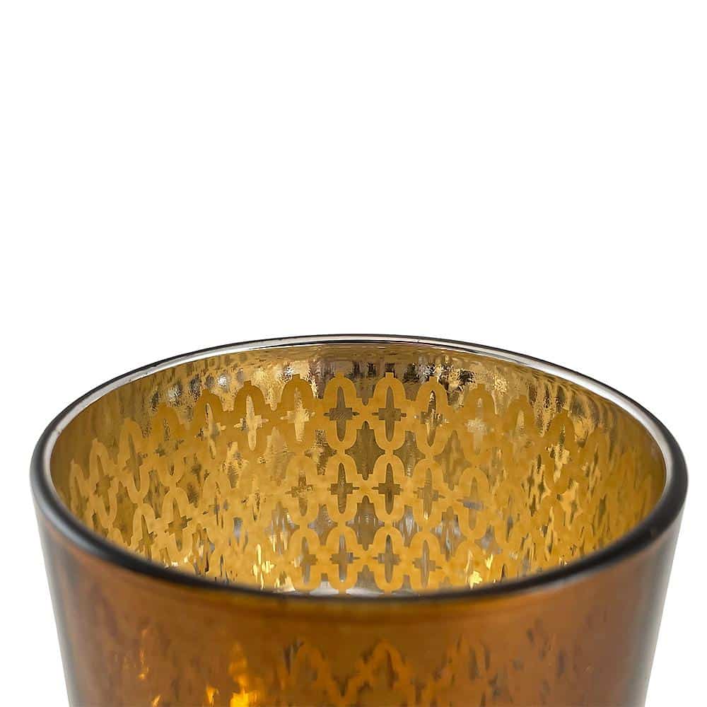 Teelichthalter aus Glas (2 Stk.) Kupfer / schwarz von SIA Home Fashion | Karnz