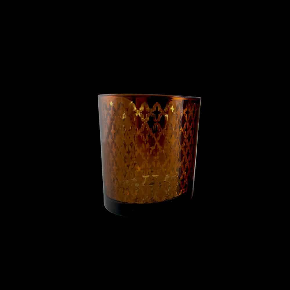 Teelichthalter aus Glas (2 Stk.) Kupfer / schwarz von SIA Home Fashion | Karnz