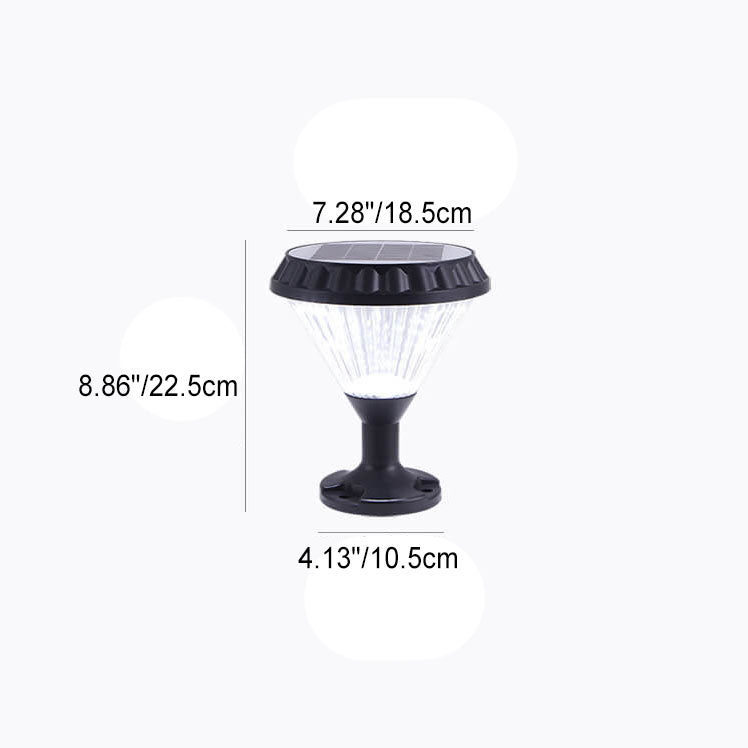 Modernes schwarzes Solar-Druckguss-Aluminium-Glas-Außen-Patio-Wasserdicht-Säulen-Hochlicht | Karnz