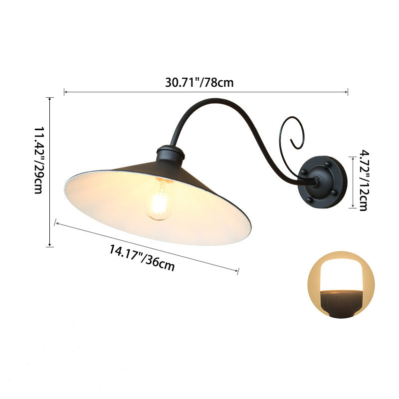 Zeitgenössische Retro Wasserdichte Eisen Runde 1-Licht Wand Sconces Lampe Für Garten | Karnz