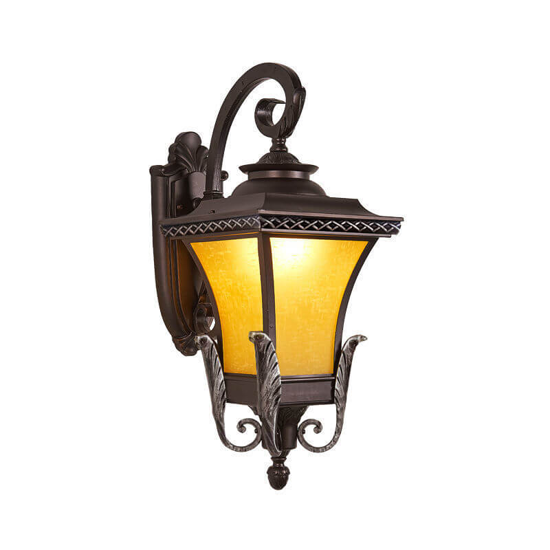 Europäisches Vintage Outdoor Quadrat Käfig Aluminium Glas 1-Licht Wandlampe | Karnz