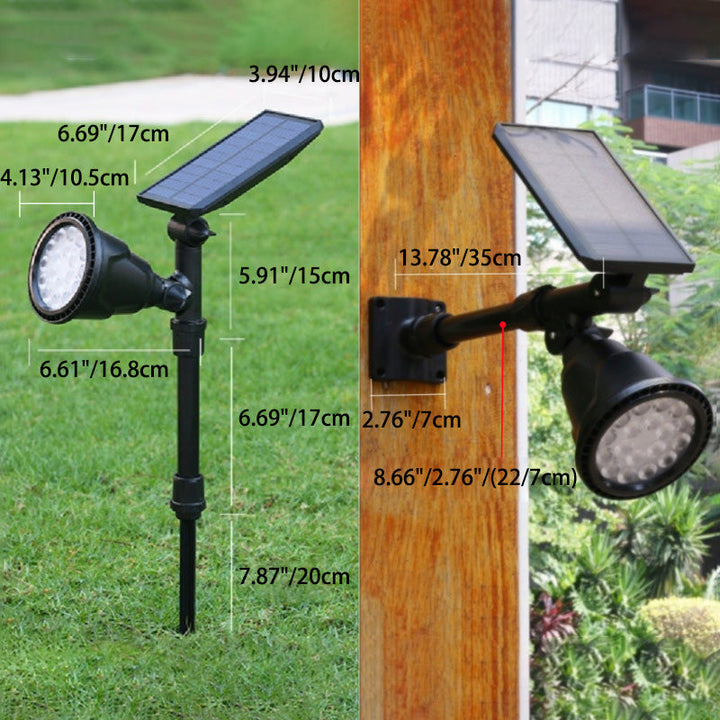 Zeitgenössische industrielle ABS Solar wasserdichte LED-Spotlight Rasen-Einstecklicht für Außenbereich Terrasse | Karnz
