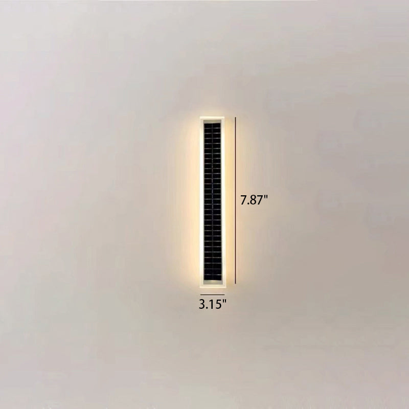 Minimalistische rechteckige LED-Wandleuchte für den Außenbereich, wasserdicht, mit Solarfunktion, für Terrasse und Garten