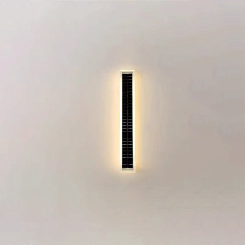 Minimalistische rechteckige LED-Wandleuchte für den Außenbereich, wasserdicht, mit Solarfunktion, für Terrasse und Garten