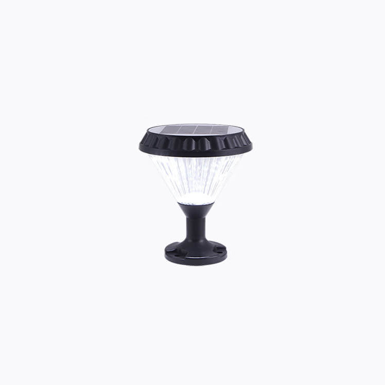 Modernes schwarzes Solar-Druckguss-Aluminium-Glas-Außen-Patio-Wasserdicht-Säulen-Hochlicht | Karnz