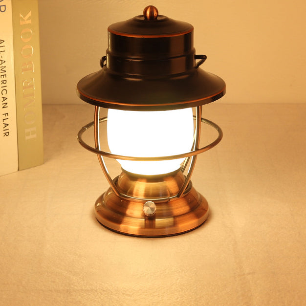 Traditionelles Bauernhaus Wasserdichte Wiederaufladbare Eisen Acryl Zylinder LED Tischlampe Für Unterhaltungsraum | Karnz