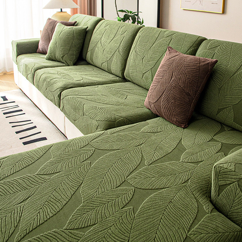 Moderne Blatt Jacquard Wasserdichte Anti-Kratzer Couchbezug | Karnz