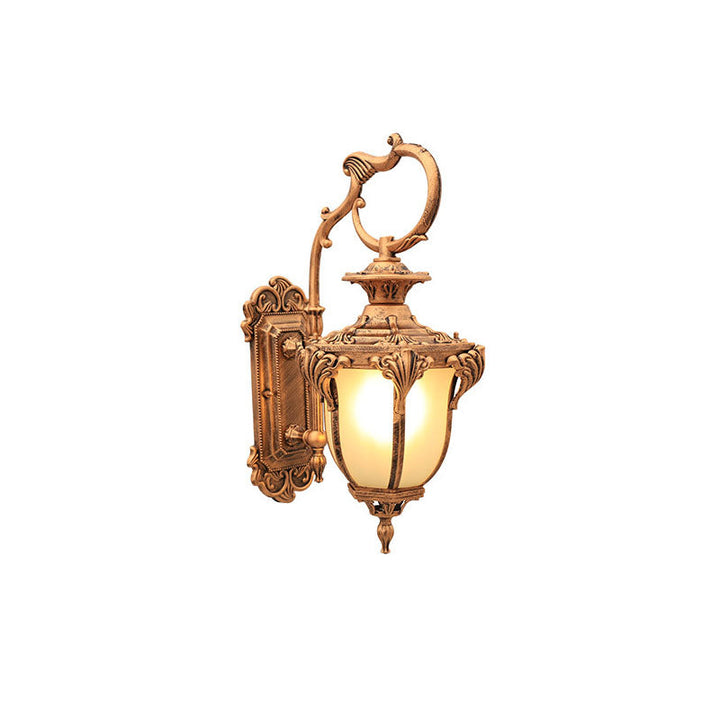 Europäische Retro Aluminium Glas geschnitzte Laterne 1-Licht Außen wasserdichte Wand Sconce Lampe | Karnz