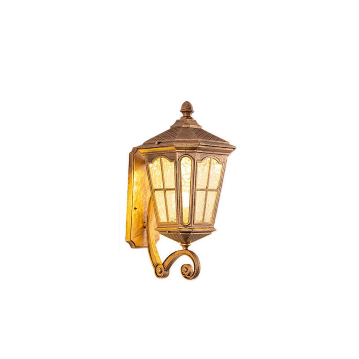 Europäische Outdoor-Laterne Aluminium Glas Wasserdicht 1-Licht Wand Sconce Lampe | Karnz