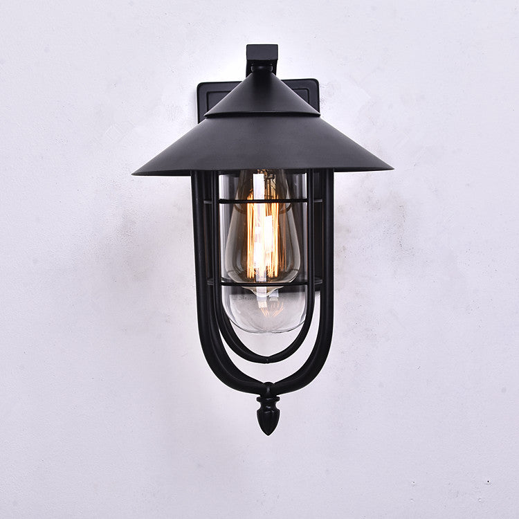 Zeitgenössische industrielle Eisen wasserdichte menschliche Körpersensor 1-Licht Außenwand Sconces Lampe für Außenpatio | Karnz