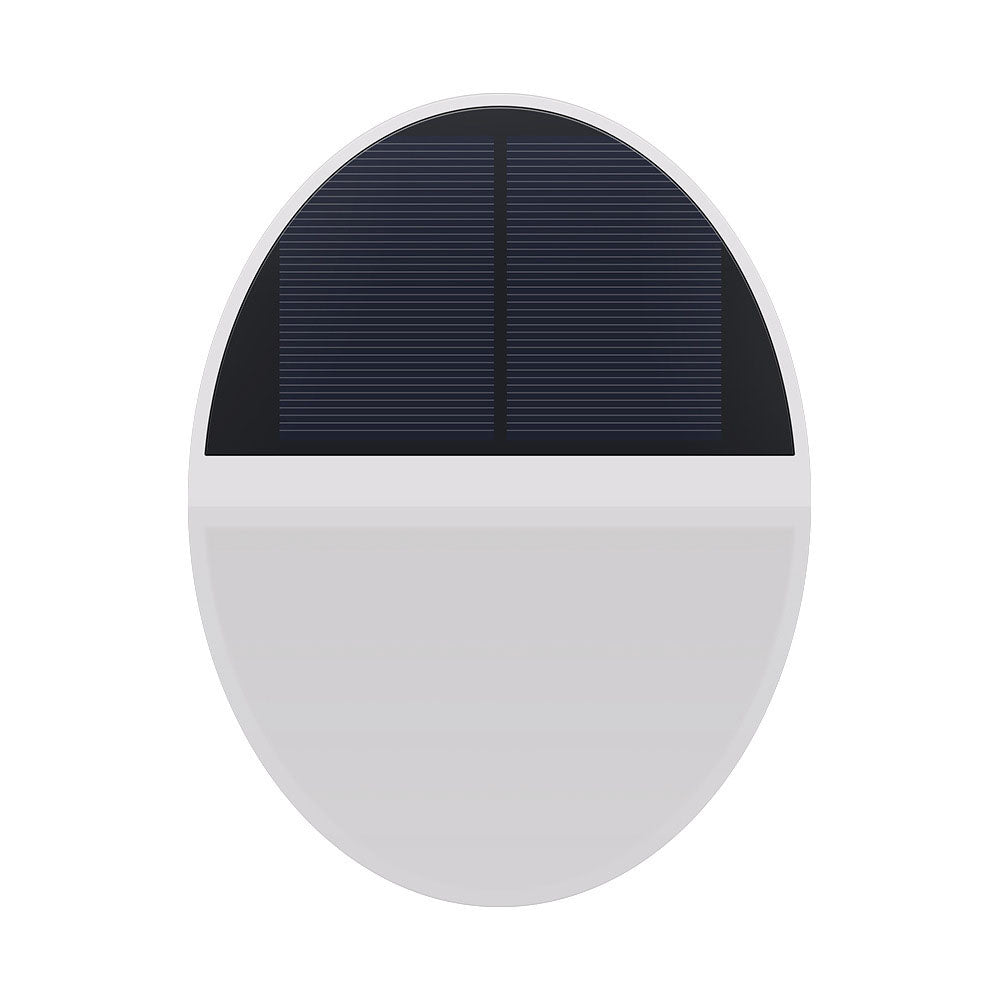 Solarbetriebene, wasserdichte, runde, flache LED-Wandleuchte mit Radarsensor für den Außenbereich