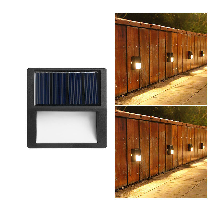 Runde/Quadratische LED-Solar-Terrassentreppenleuchte, wasserdicht, mit Solarbetrieb, wasserdicht