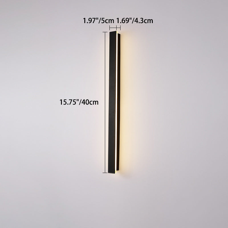 Lange, rechteckige LED-Wandleuchte aus Aluminium und Acryl für den Garten