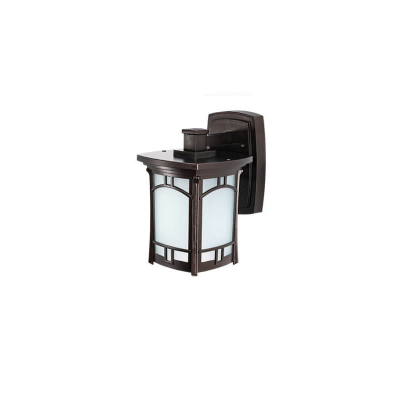 Moderne quadratische Aluminium-Glas-carved 1-Licht Außen wasserdichte Wandlampe | Karnz