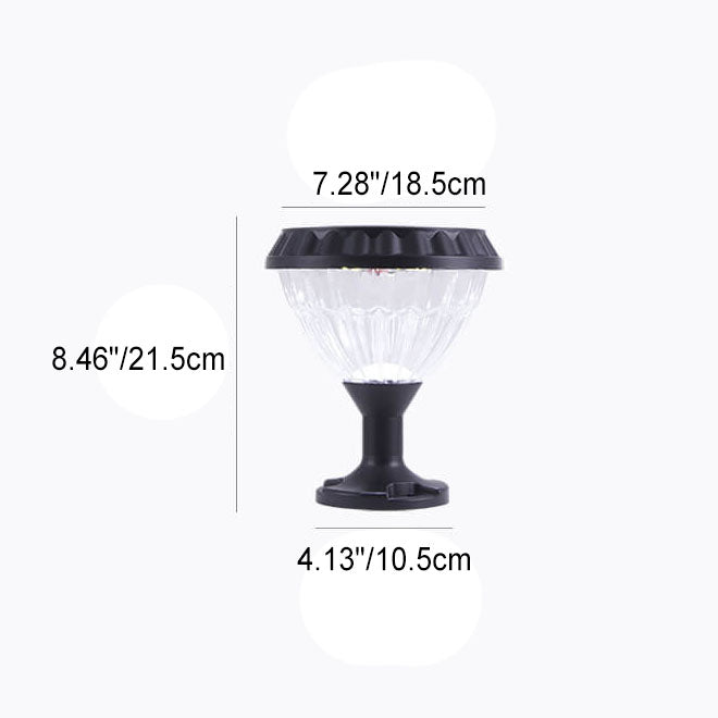 Modernes schwarzes Solar-Druckguss-Aluminium-Glas-Außen-Patio-Wasserdicht-Säulen-Hochlicht | Karnz