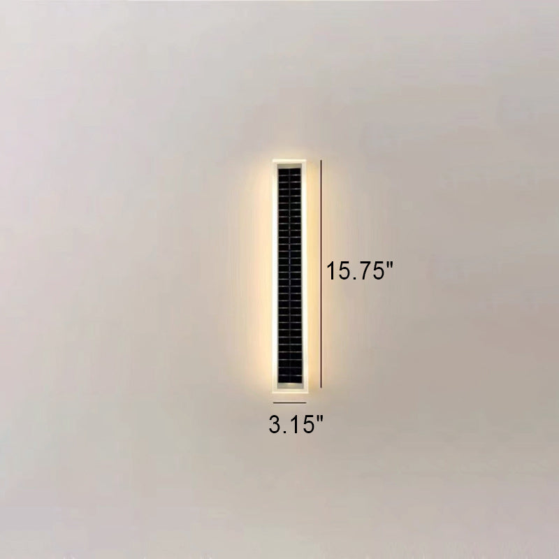 Minimalistische rechteckige LED-Wandleuchte für den Außenbereich, wasserdicht, mit Solarfunktion, für Terrasse und Garten