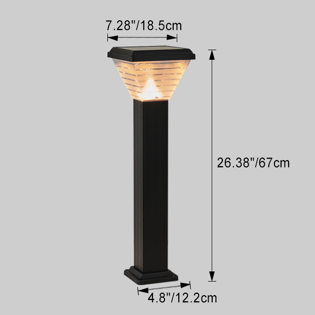 Moderner Minimalistischer Quadratischer Zylinder Solar Wasserdichter ABS PC LED Außenleuchte Für Garten | Karnz