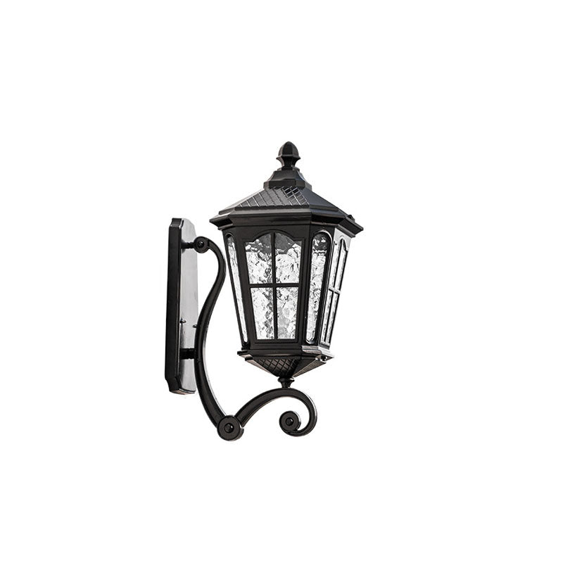 Europäische Outdoor-Laterne Aluminium Glas Wasserdicht 1-Licht Wand Sconce Lampe | Karnz