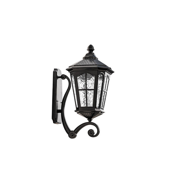 Europäische Outdoor-Laterne Aluminium Glas Wasserdicht 1-Licht Wand Sconce Lampe | Karnz