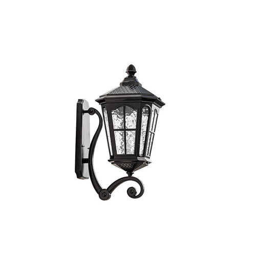 Europäische Outdoor-Laterne Aluminium Glas Wasserdicht 1-Licht Wand Sconce Lampe | Karnz