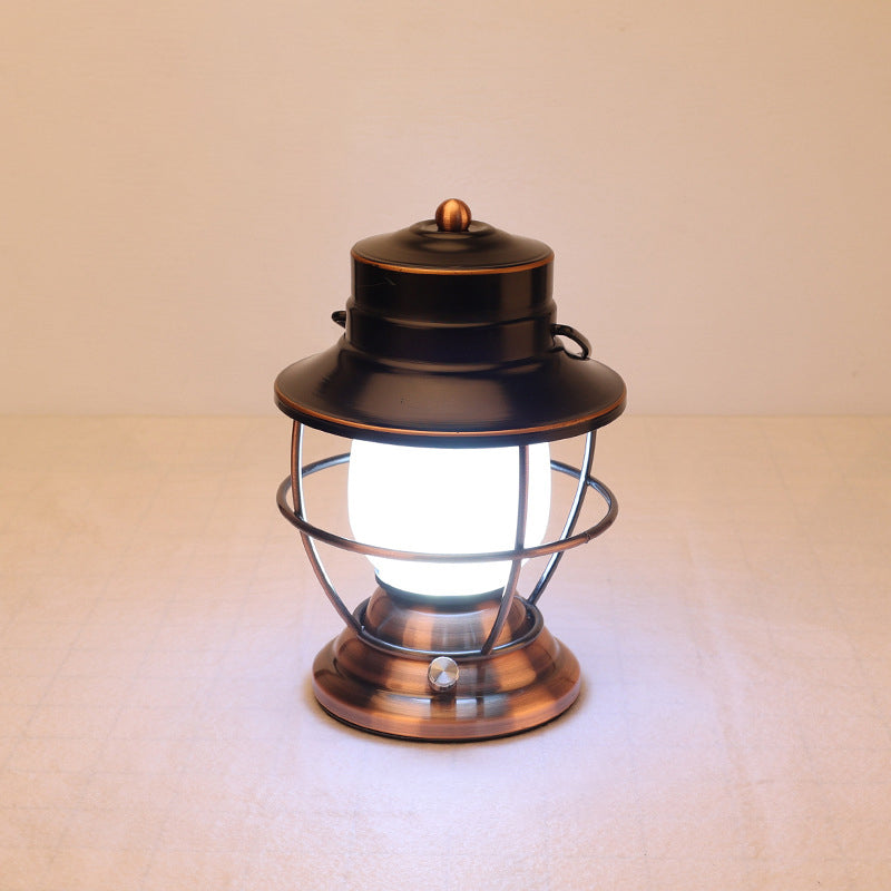 Traditionelles Bauernhaus Wasserdichte Wiederaufladbare Eisen Acryl Zylinder LED Tischlampe Für Unterhaltungsraum | Karnz