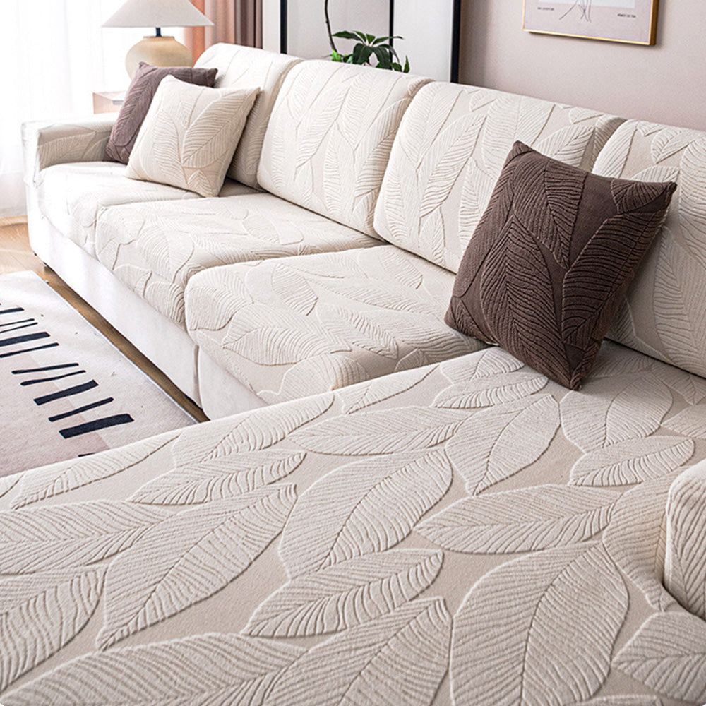 Moderne Blatt Jacquard Wasserdichte Anti-Kratzer Couchbezug | Karnz