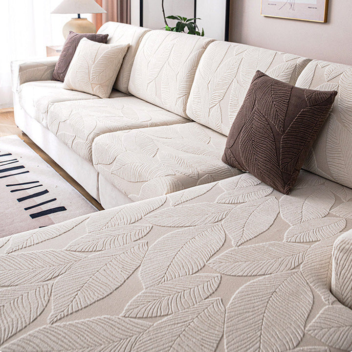 Moderne Blatt Jacquard Wasserdichte Anti-Kratzer Couchbezug | Karnz