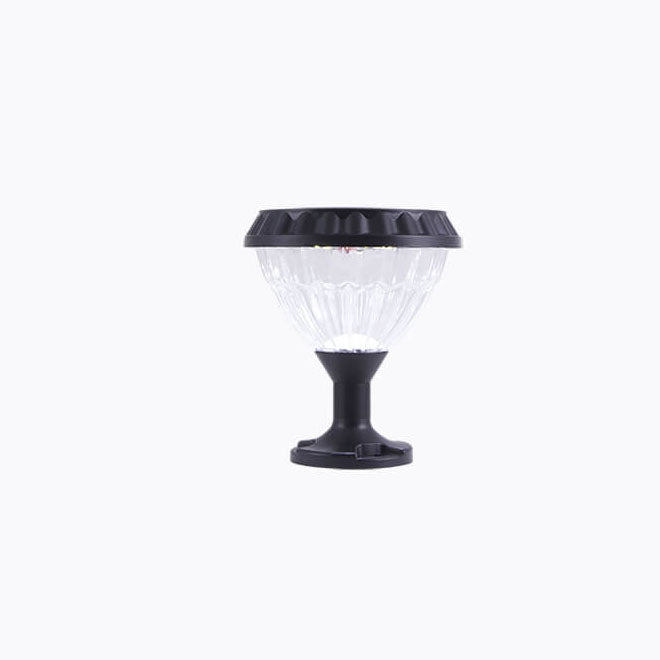 Modernes schwarzes Solar-Druckguss-Aluminium-Glas-Außen-Patio-Wasserdicht-Säulen-Hochlicht | Karnz