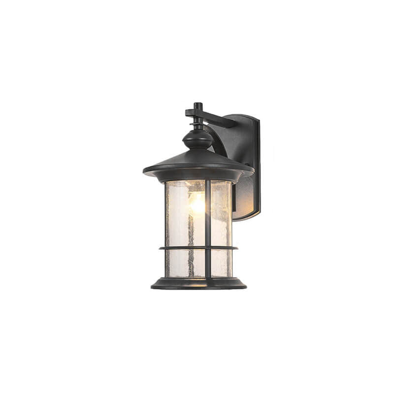 Industrielle Vintage Blasen-Glas-Säule 1-Licht Außen wasserdichte Wand Leuchte Lampe | Karnz