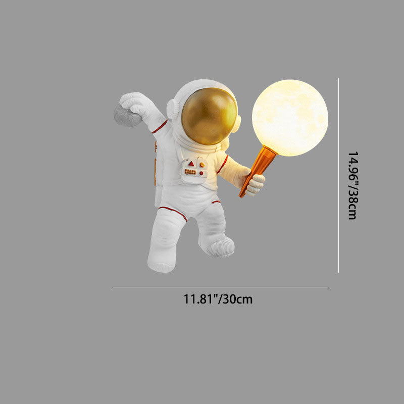 Karnz | CosmoBuddy Astronaut Wandlampe | Kreatives Design | Resin & ABS | LED Schlafzimmerlicht