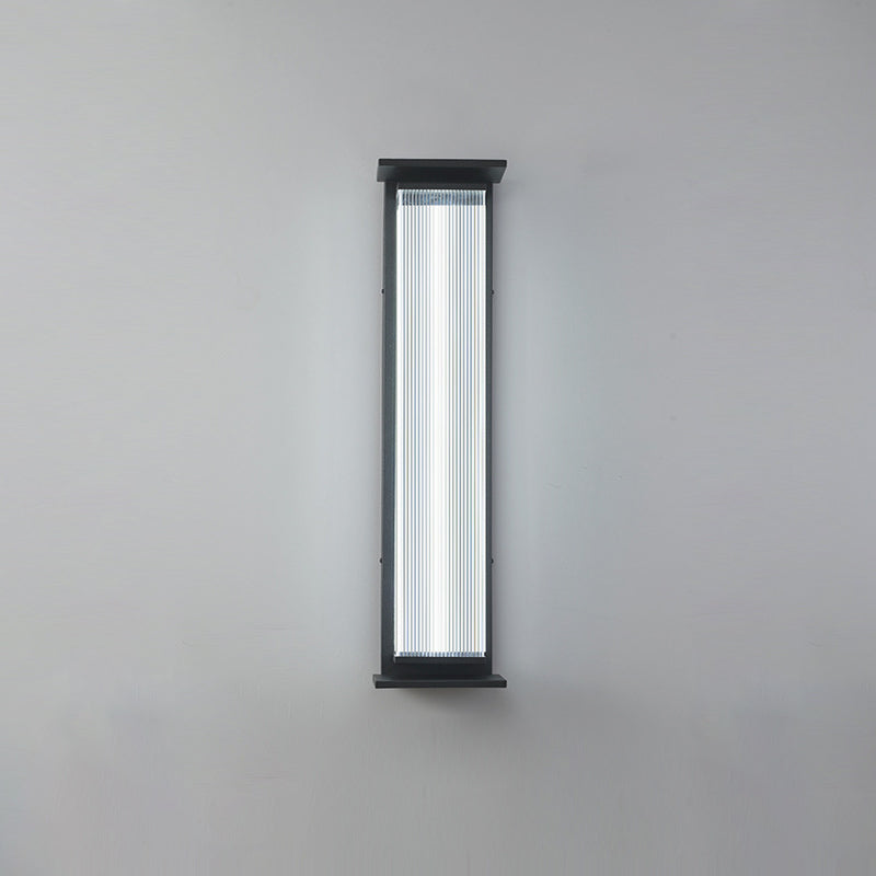 Wasserdichte, rechteckige LED-Wandleuchte aus Edelstahl und Acryl für die Terrasse