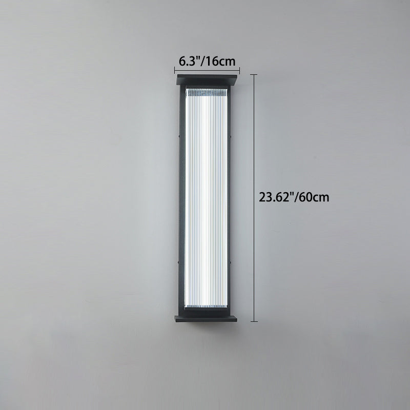 Wasserdichte, rechteckige LED-Wandleuchte aus Edelstahl und Acryl für die Terrasse