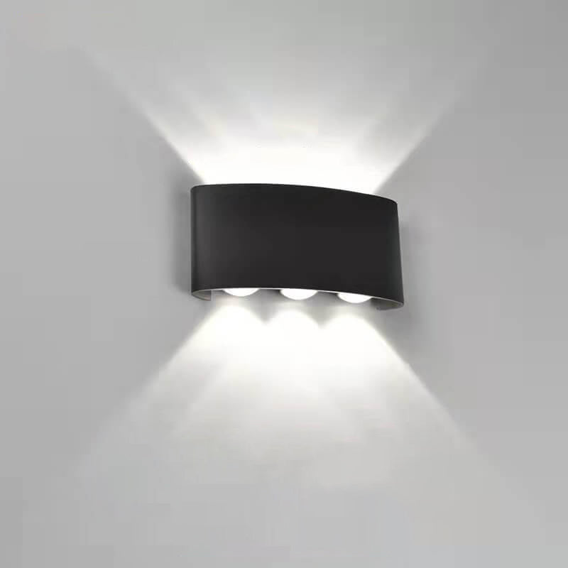 Moderne Outdoor Bogenauf- und Abwärtsstrahler LED Außen wasserdichte Wandleuchte | Karnz