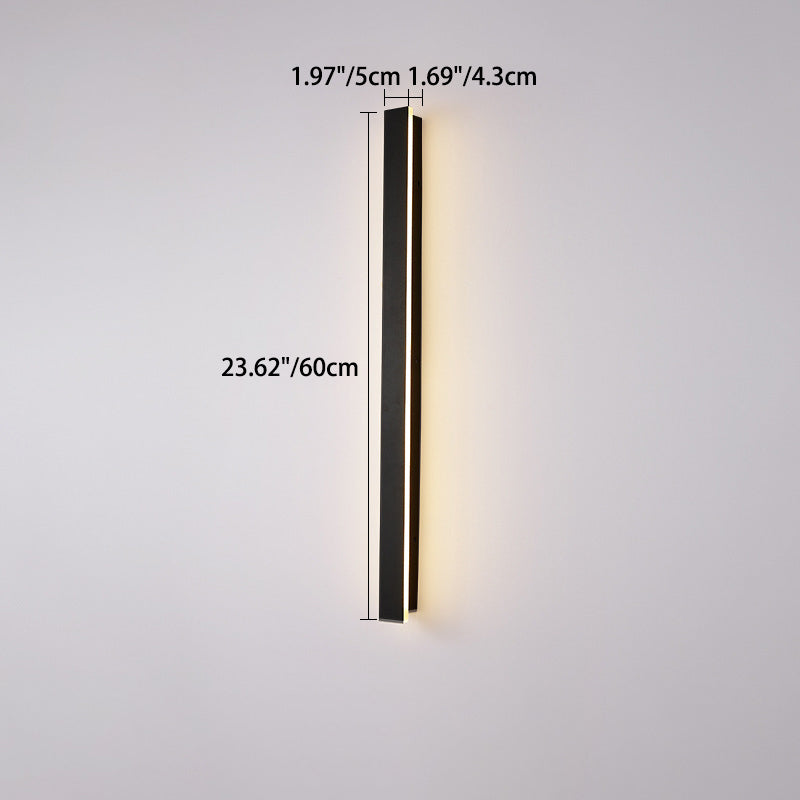 Lange, rechteckige LED-Wandleuchte aus Aluminium und Acryl für den Garten