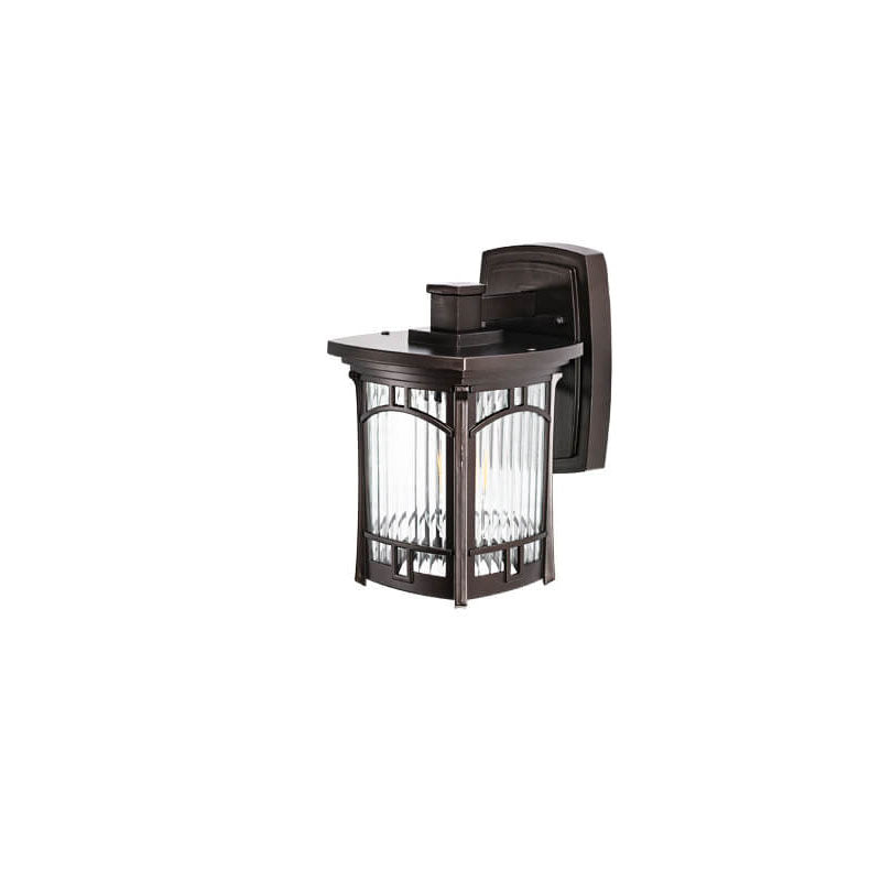 Moderne quadratische Aluminium-Glas-carved 1-Licht Außen wasserdichte Wandlampe | Karnz