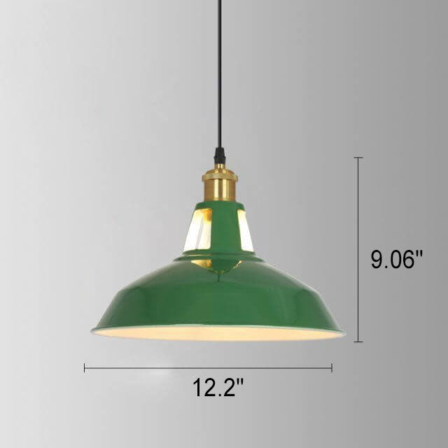 RetroDome Pendelleuchte im Industrie-Vintage-Stil | Grünes Eisenkuppel-Design | Einzelflammig | Rustikale Deckenbeleuchtung