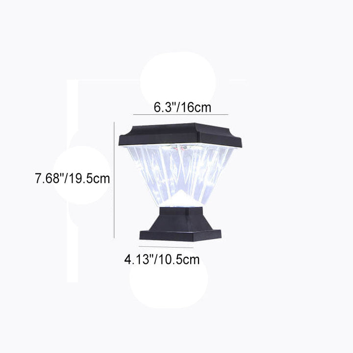 Modernes schwarzes Solar-Druckguss-Aluminium-Glas-Außen-Patio-Wasserdicht-Säulen-Hochlicht | Karnz