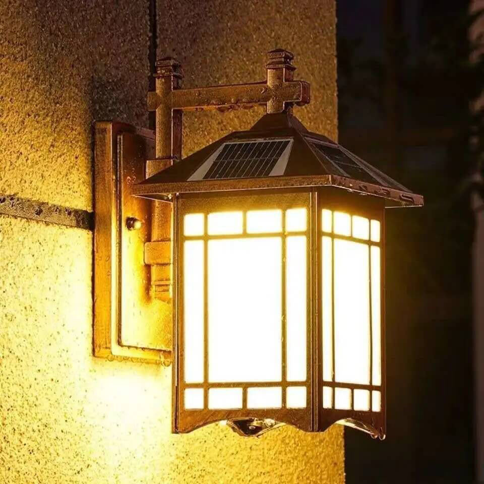 Moderner wasserdichter Solar-Aluminium-Chinesischer Pavillon Form 1-Licht-Wand sconces Lampe | Karnz