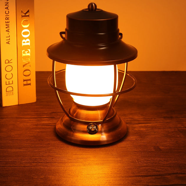 Traditionelles Bauernhaus Wasserdichte Wiederaufladbare Eisen Acryl Zylinder LED Tischlampe Für Unterhaltungsraum | Karnz