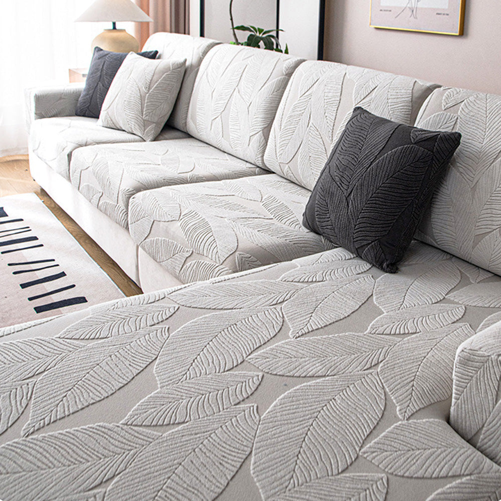 Moderne Blatt Jacquard Wasserdichte Anti-Kratzer Couchbezug | Karnz