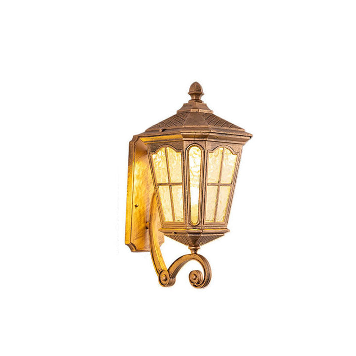 Europäische Outdoor-Laterne Aluminium Glas Wasserdicht 1-Licht Wand Sconce Lampe | Karnz