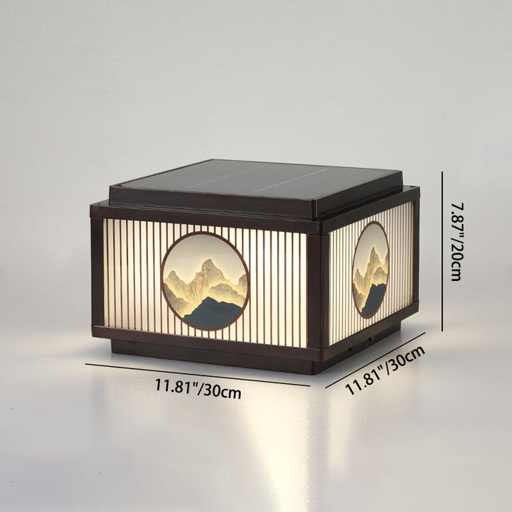 Modern minimalist Solar wasserdicht quadratisch Aluminium Glas LED Postkopflicht für Garten | Karnz