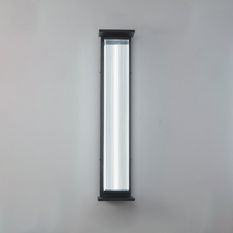 Wasserdichte, rechteckige LED-Wandleuchte aus Edelstahl und Acryl für die Terrasse
