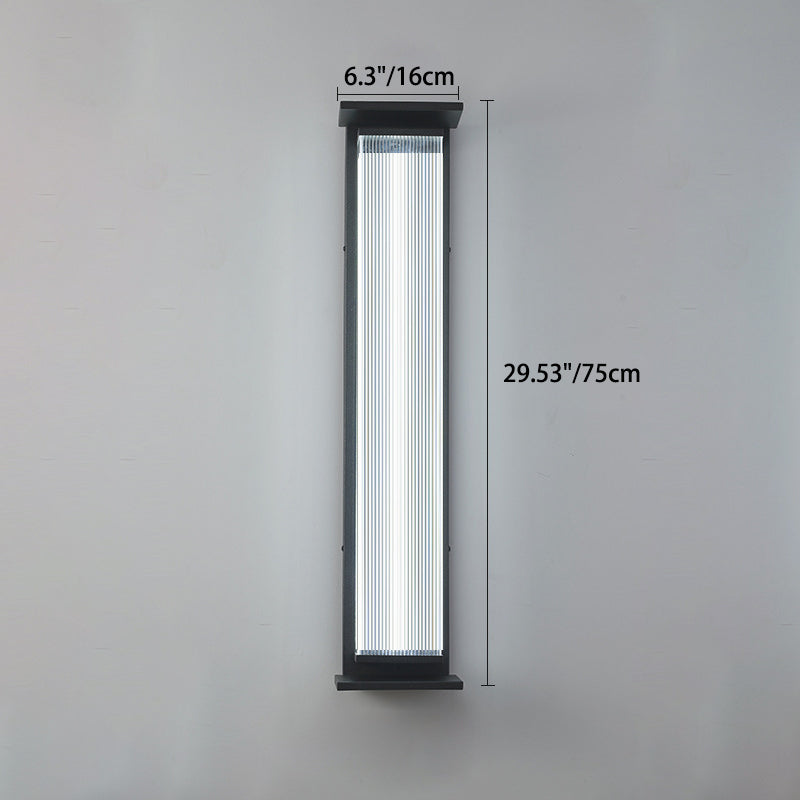 Wasserdichte, rechteckige LED-Wandleuchte aus Edelstahl und Acryl für die Terrasse