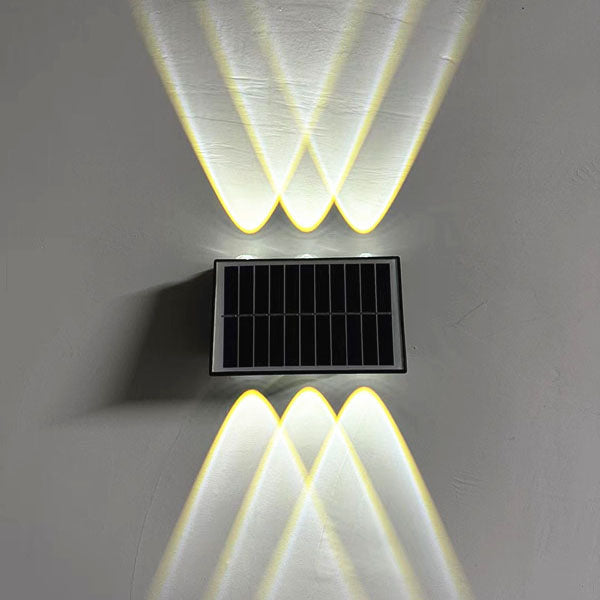 Zeitgenössische industrielle Solar wasserdichte ABS Säulen LED Wandlampe für den Außenbereich | Karnz