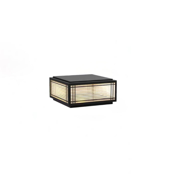 Traditionelle chinesische quadratische Aluminium-Glas 1-Licht Post Kopf Licht für Garten | Karnz