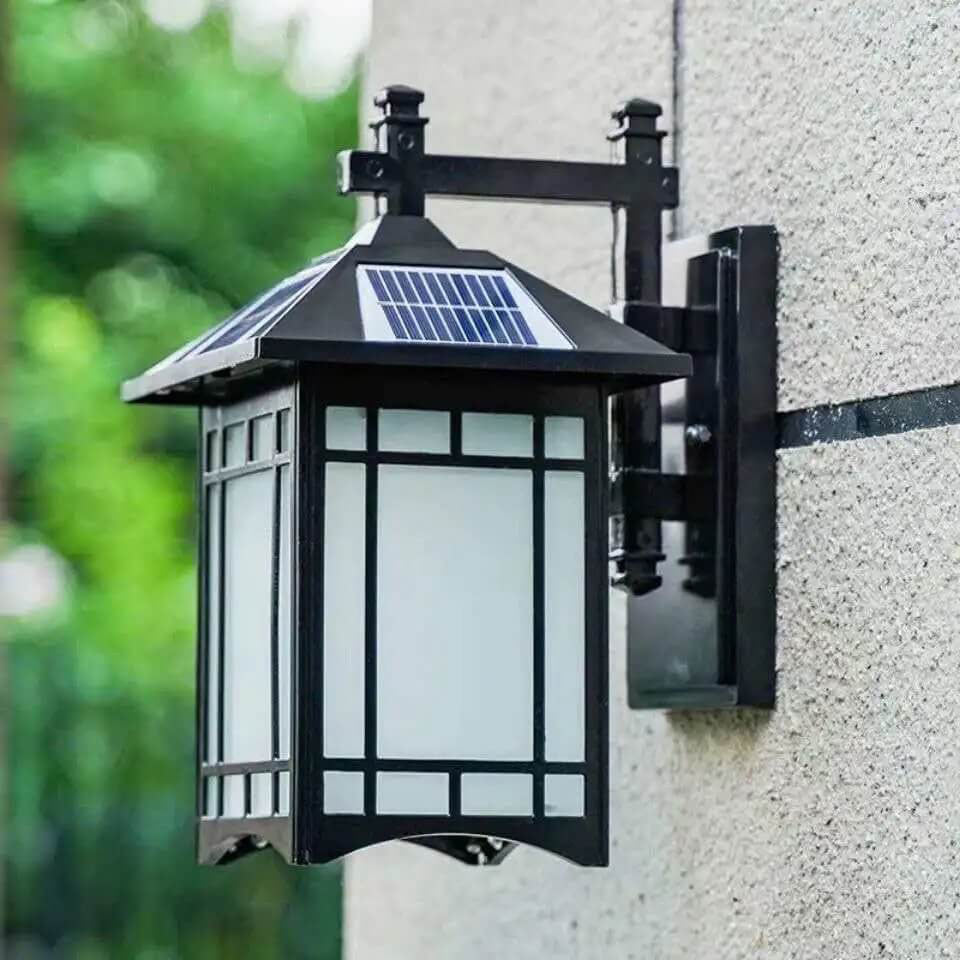 Moderner wasserdichter Solar-Aluminium-Chinesischer Pavillon Form 1-Licht-Wand sconces Lampe | Karnz
