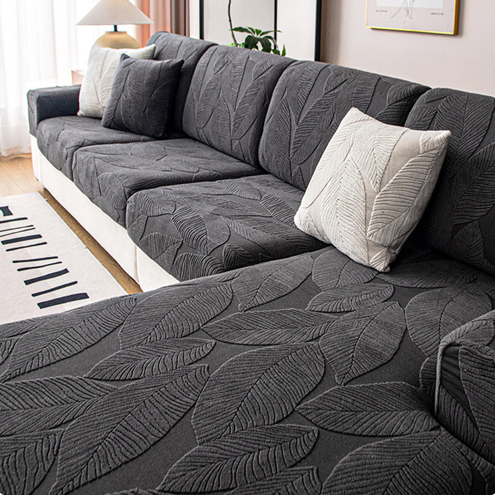 Moderne Blatt Jacquard Wasserdichte Anti-Kratzer Couchbezug | Karnz