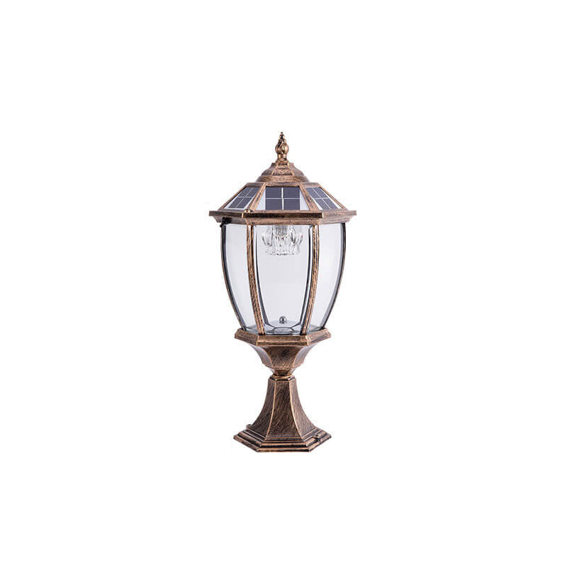 Wasserdichte, solarbetriebene Gartenleuchte aus Aluminium und Glas mit 1-flammigem Design