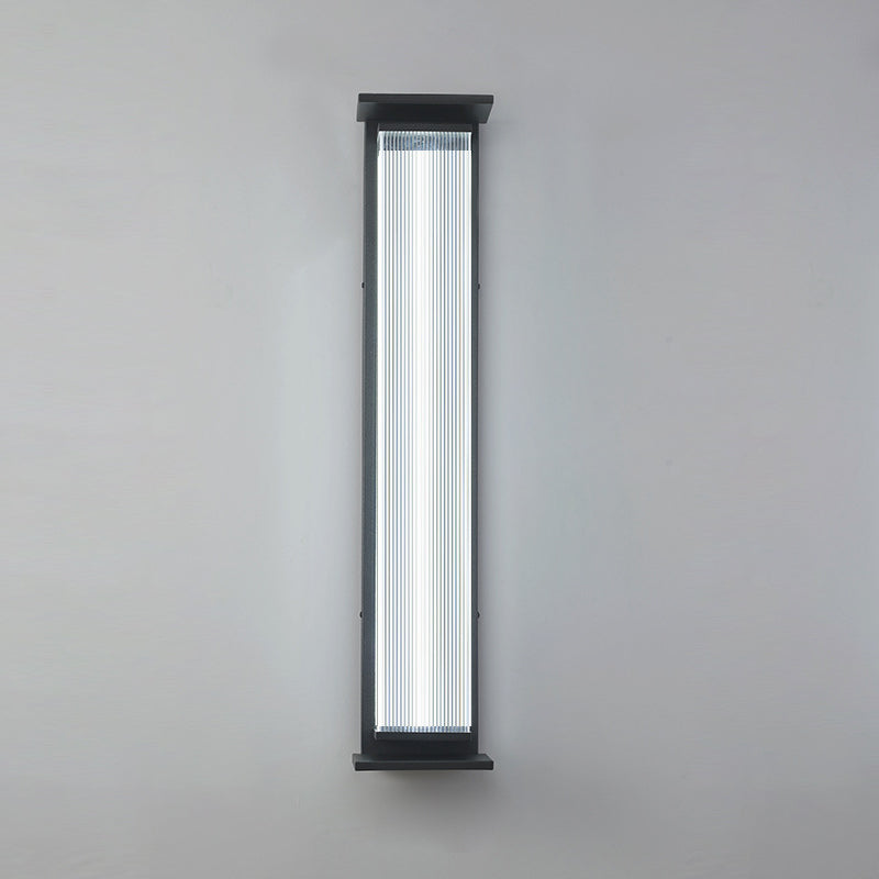 Wasserdichte, rechteckige LED-Wandleuchte aus Edelstahl und Acryl für die Terrasse